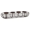 Adventskranz Rustik, Blockkerzen/braun Matt, 50 Cm