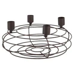 Adventskranz Rustik, Stabkerzen/braun Matt, 25 Cm
