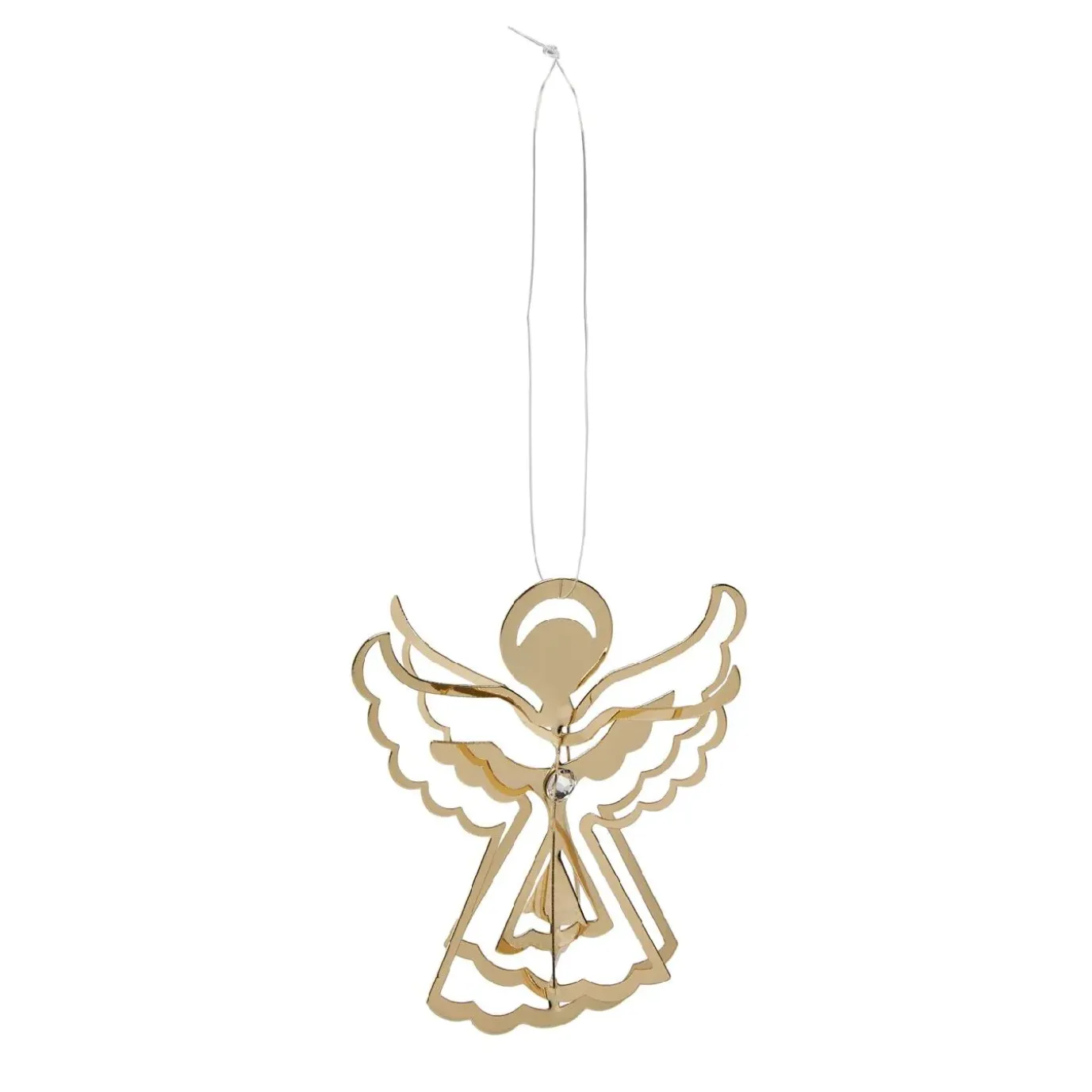 Anhänger Engel 3D, Gold, 8 Cm