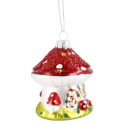 Anhänger Fancy, Bunt, Pilz-Haus, 7.5 Cm
