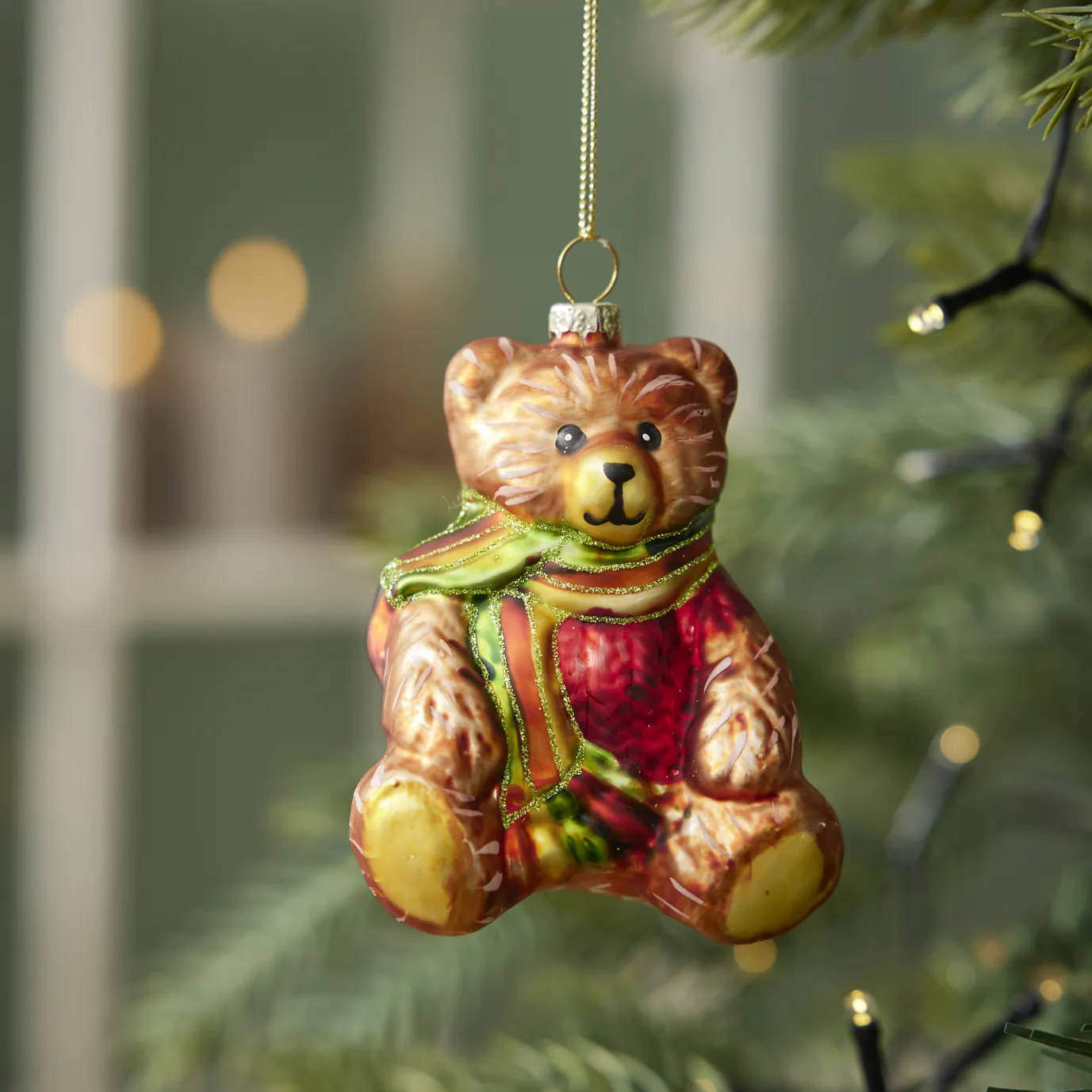 Anhänger Fancy, Bunt, Teddy/Schal, 9 Cm