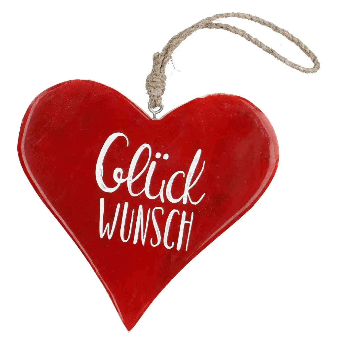 Anhänger Herz, Glückwunsch/rot, 14.5 Cm