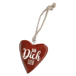 Anhänger Herz, Hab Dich Lieb/rot, 7.5 Cm