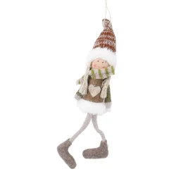 Anhänger Mädchen, Hut/rot/weiß, 16 Cm