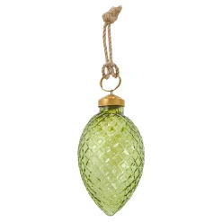 Anhänger Ornament, Zapfen/grün, 9 Cm