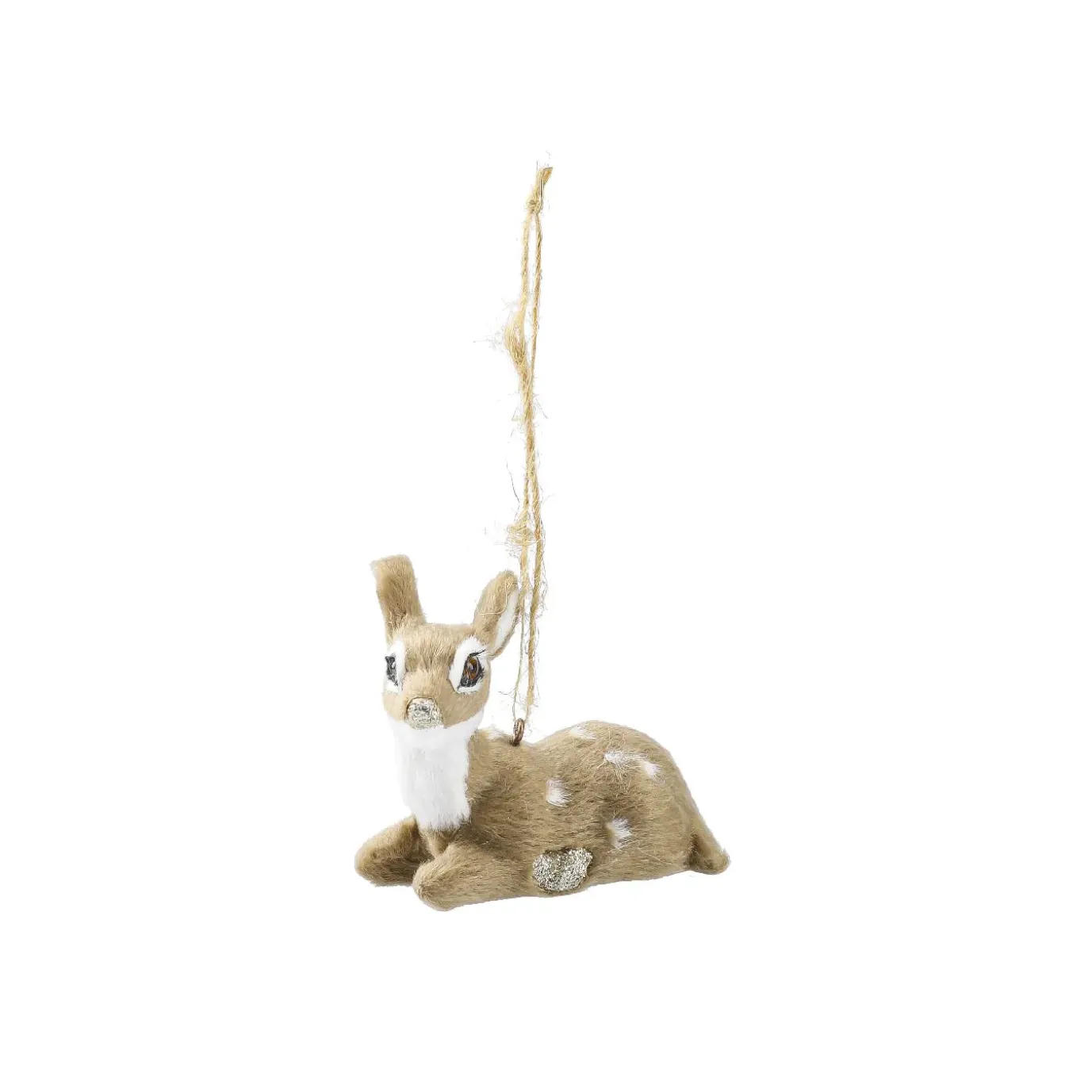 Anhänger Rehkitz, Dunkelbraun, Liegend, 6 Cm