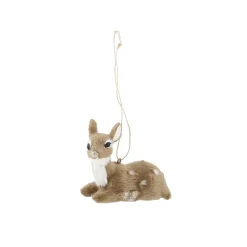 Anhänger Rehkitz, Dunkelbraun, Liegend, 6 Cm
