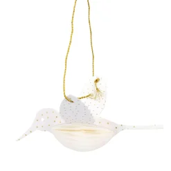 Anhänger Vogel, Offwhite, 12 Cm