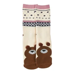 Anti-Rutschsocken Xmas, Bär Beige, Größe 36 - 41
