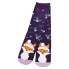 Anti-Rutschsocken Xmas, Fuchs Lila , Größe 36 - 41