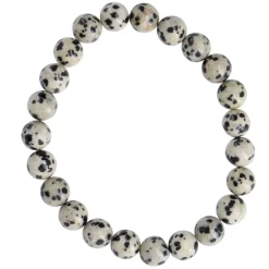 Armband Edelstein-Energie, Dalmatinerstein/grau/schwarz