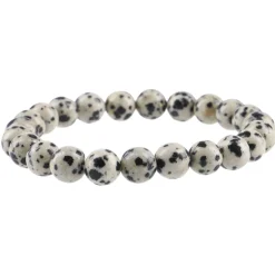 Armband Edelstein-Energie, Dalmatinerstein/grau/schwarz