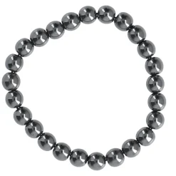 Armband Edelstein-Energie, Hämatit/schwarz