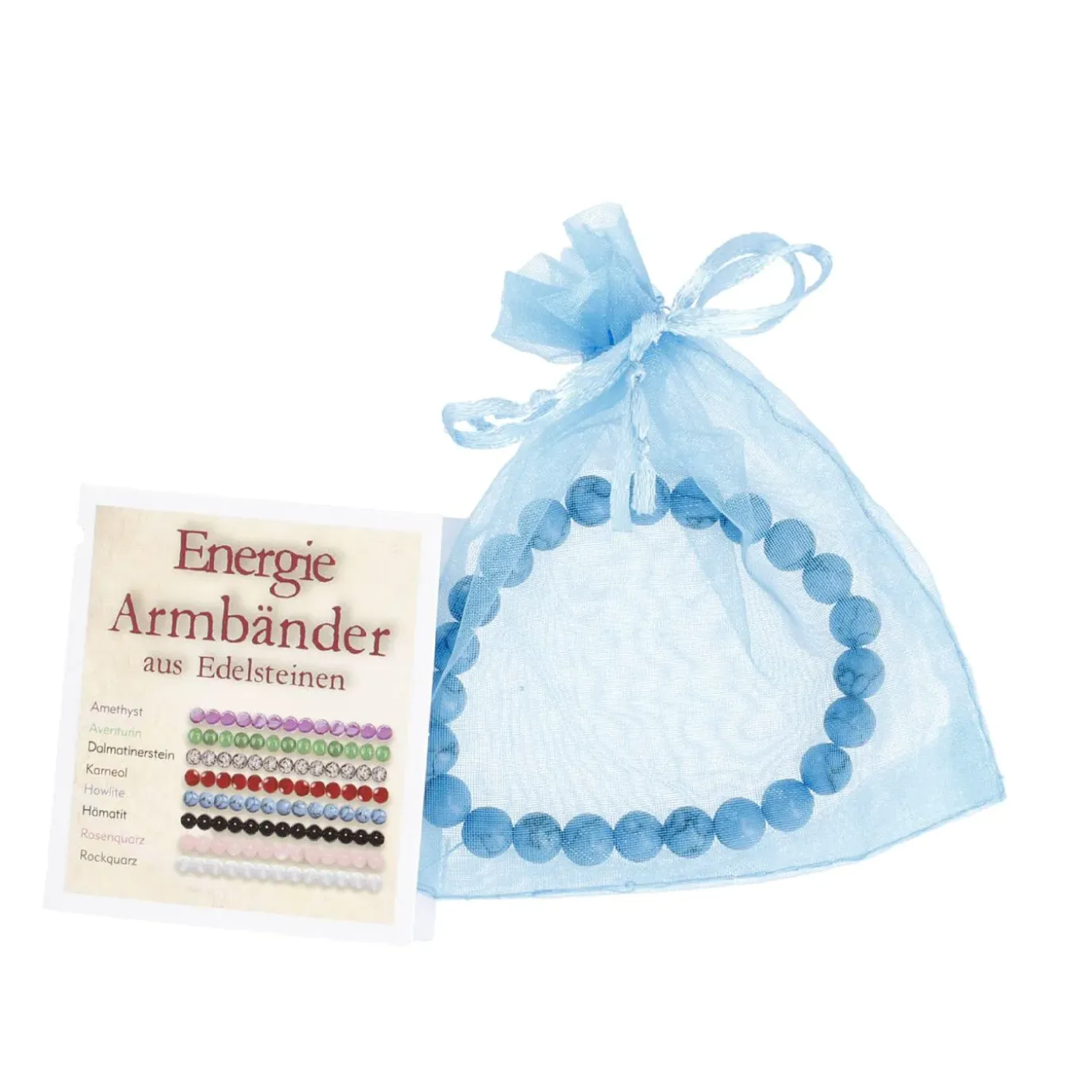 Armband Edelstein-Energie, Howlite/blau