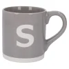 Becher Buchstabe/Uni, S/grau, 440 Ml