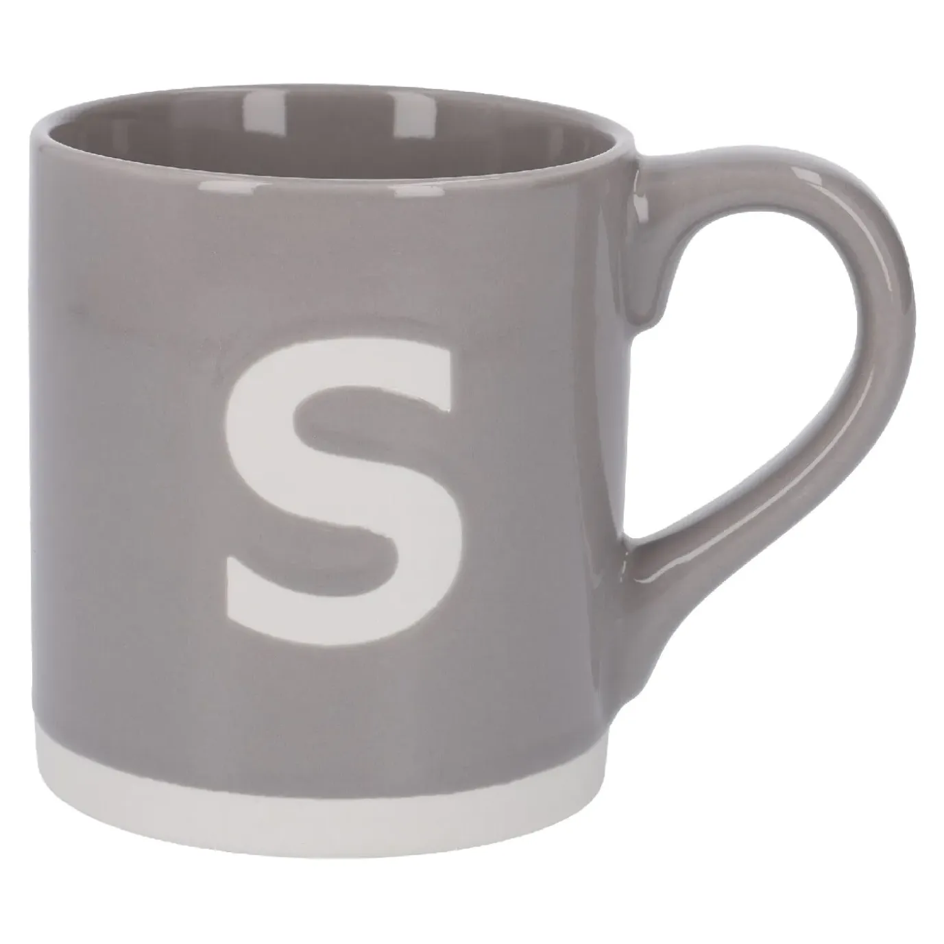 Becher Buchstabe/Uni, S/grau, 440 Ml