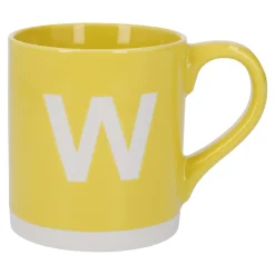 Becher Buchstabe/Uni, W/gelb, 440 Ml