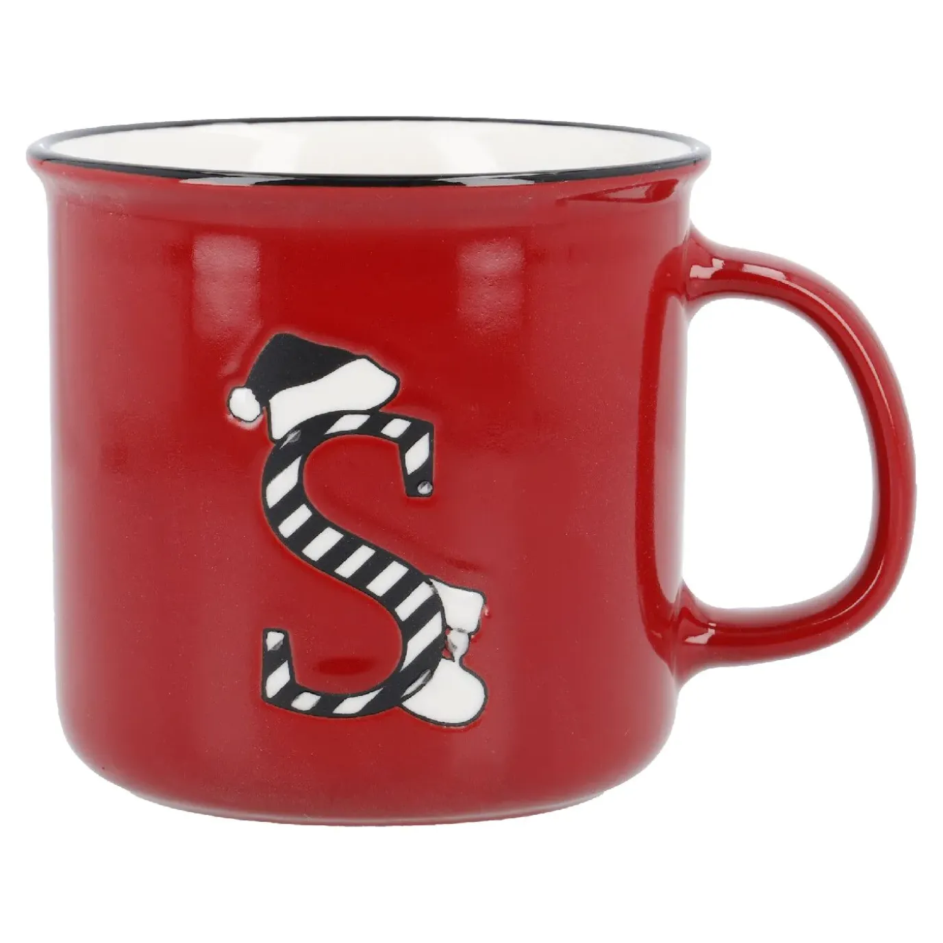 Becher Buchstabe/Weihnachten, S/Streifen, 540 Ml