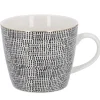 Becher China, Striche, Schwarz/weiß, 300 Ml, Goldrand