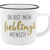 Becher Emaille-Optik, Lieblingsmensch, 350 Ml