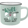 Becher Emaille-Optik, Welt, 350 Ml
