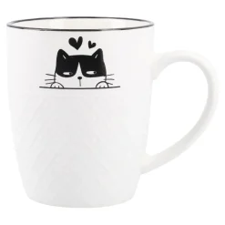 Becher Katzenrelief, Katze/Herz, 380 Ml