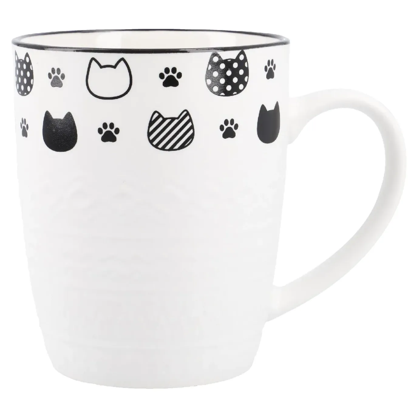 Becher Katzenrelief, Köpfe, 380 Ml