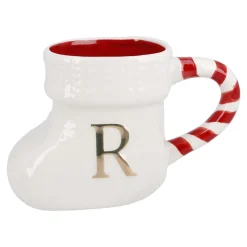 Becher Stiefel Mit Buchstabe, R/weiß, 400 Ml