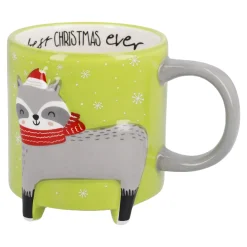 Becher Xmas/Tierfuß, Waschbär, 480 Ml