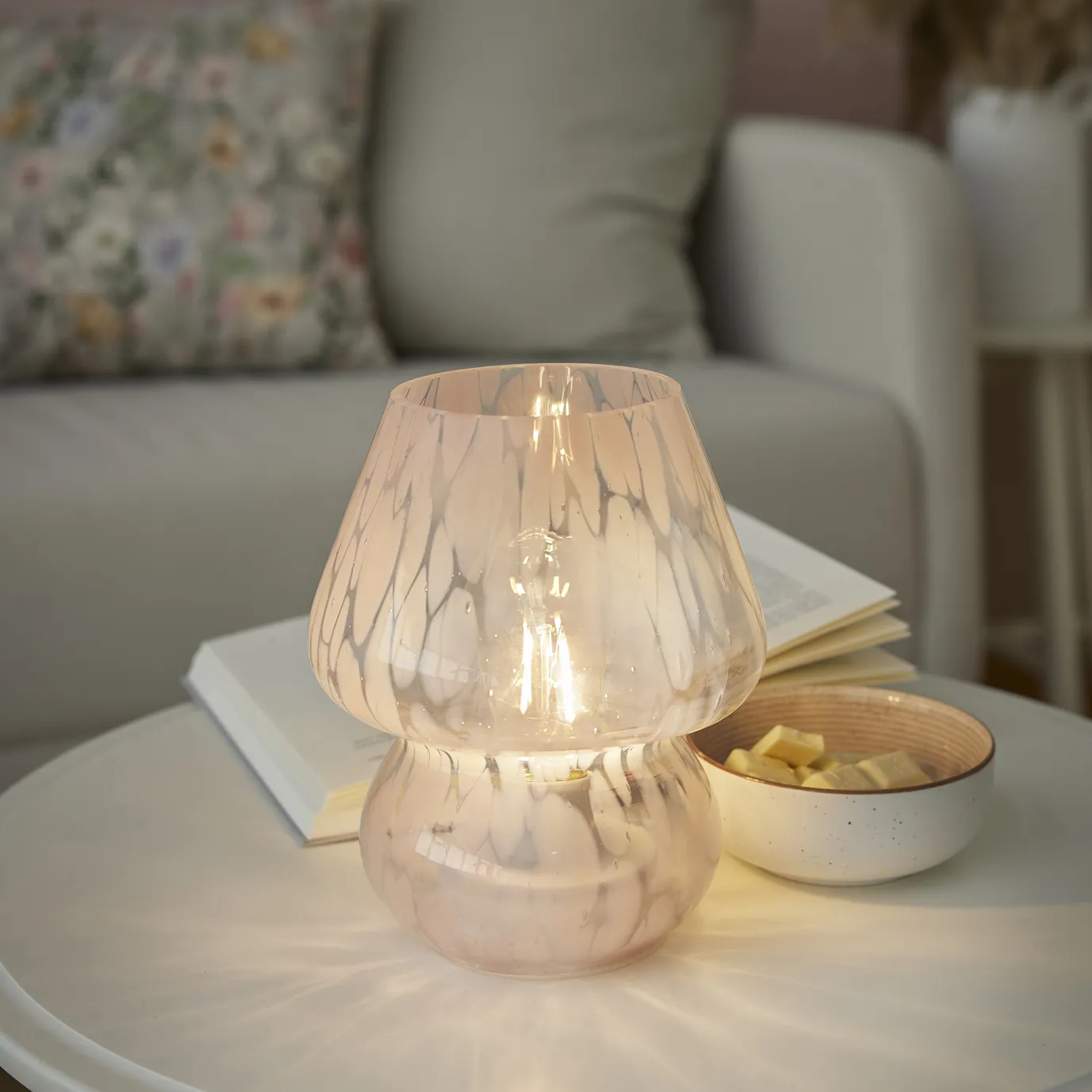 Deko-Lampe Sprenkel, Rosa, 18.5 Cm