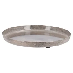 Deko-Schale Metall, Rund/beige, 20 Cm
