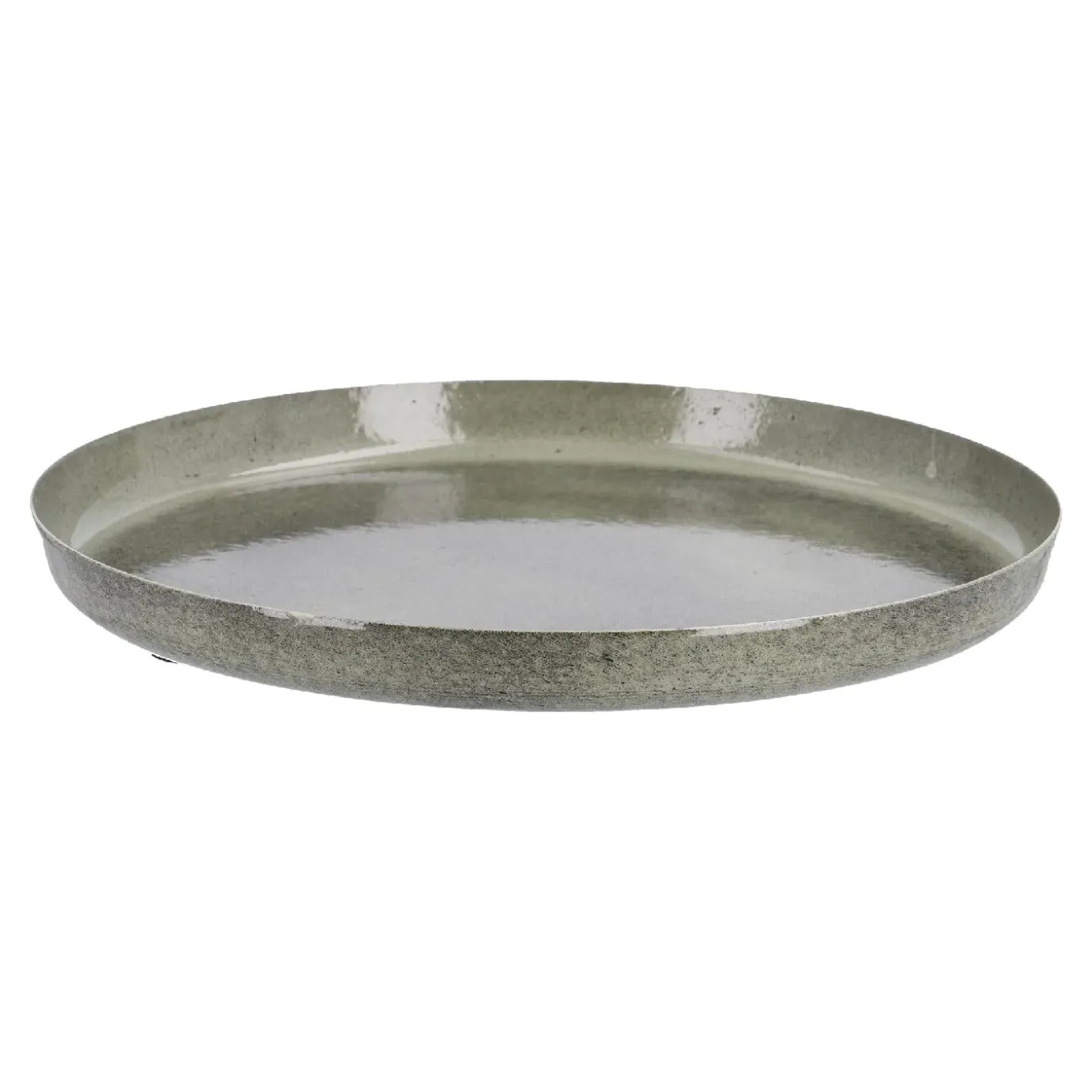 Deko-Schale Metall, Rund/grün, 20 Cm