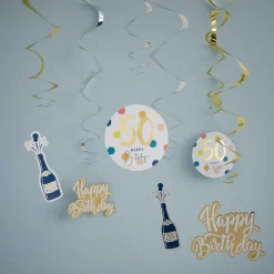 Deko-Spiralen Geburtstag, 50, 6 Stück