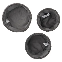 3er Set Dekokorb, Dunkelgrau