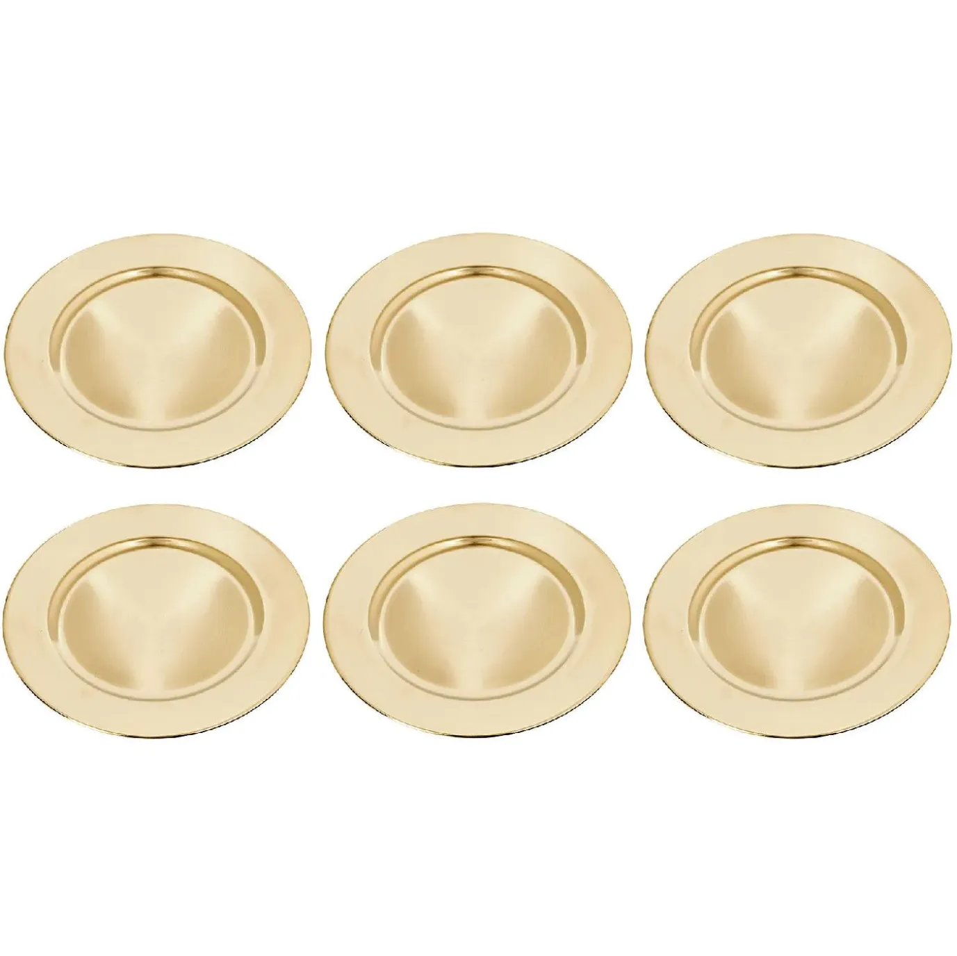 6er Set Dekoteller, 33 Cm, Gold