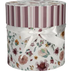 5er Set Geschenkkarton Floral/rund, Lila