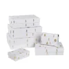 6er Set Geschenkkarton Prägung, Haus/weiß/gold