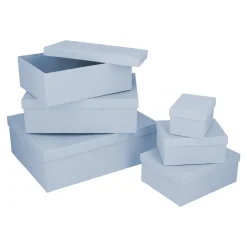 6er Set Geschenkkarton Uni, Dunkelrauchblau