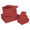 6er Set Geschenkkarton Uni, Rot