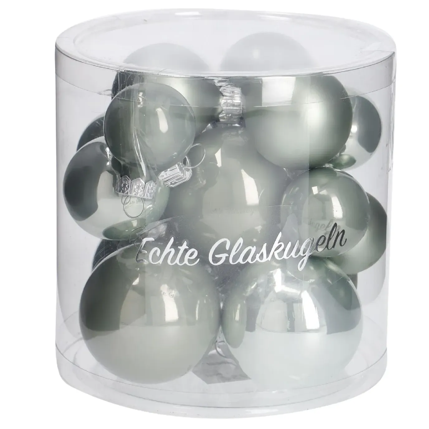17er Set Glaskugeln Mix, Mint