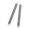 2er Set LED-Stabkerze Rustik, Grau, 24.5 Cm