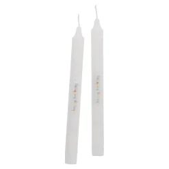 2er Set Stabkerze Geburtstag, Happy Birthday/ Konfetti