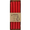 4er Set Stabkerze Rustik, Rot, 25 Cm