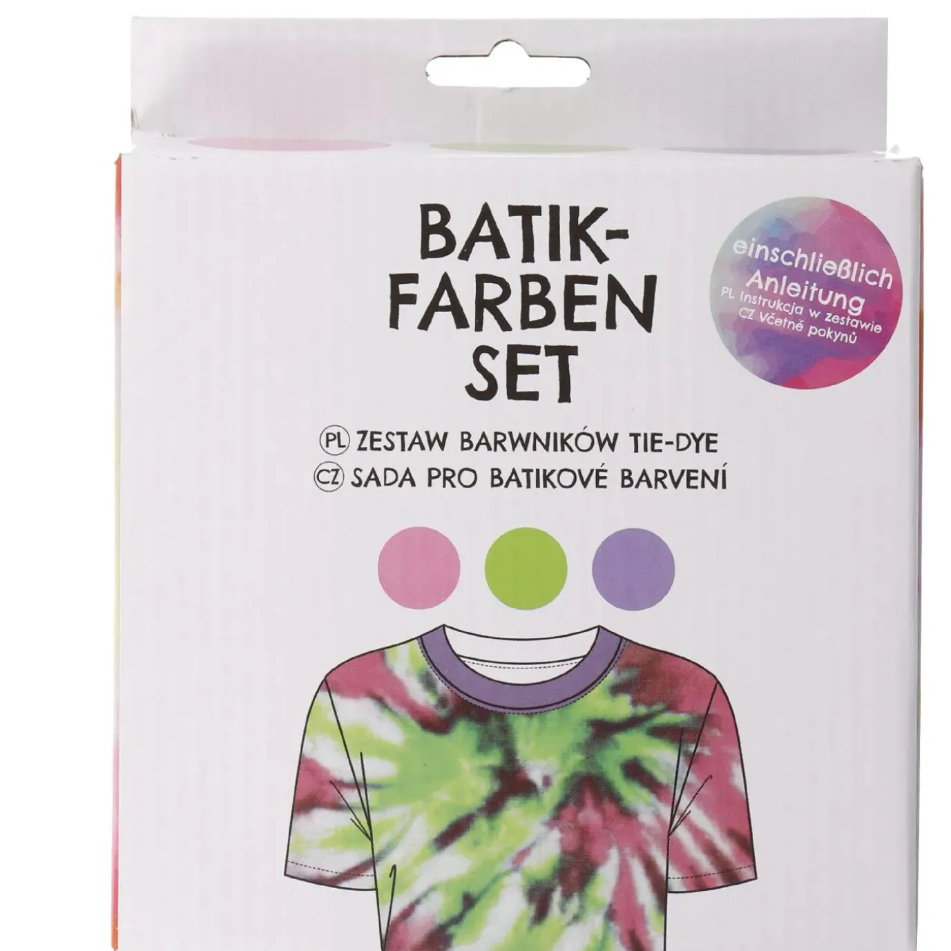 3er Set Textilfarbe Batik, DIY, Lila/grün/pink