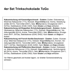 4er Set Trinkschokolade ToGo