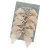 4er Set Web-Schleife, Natur/gold