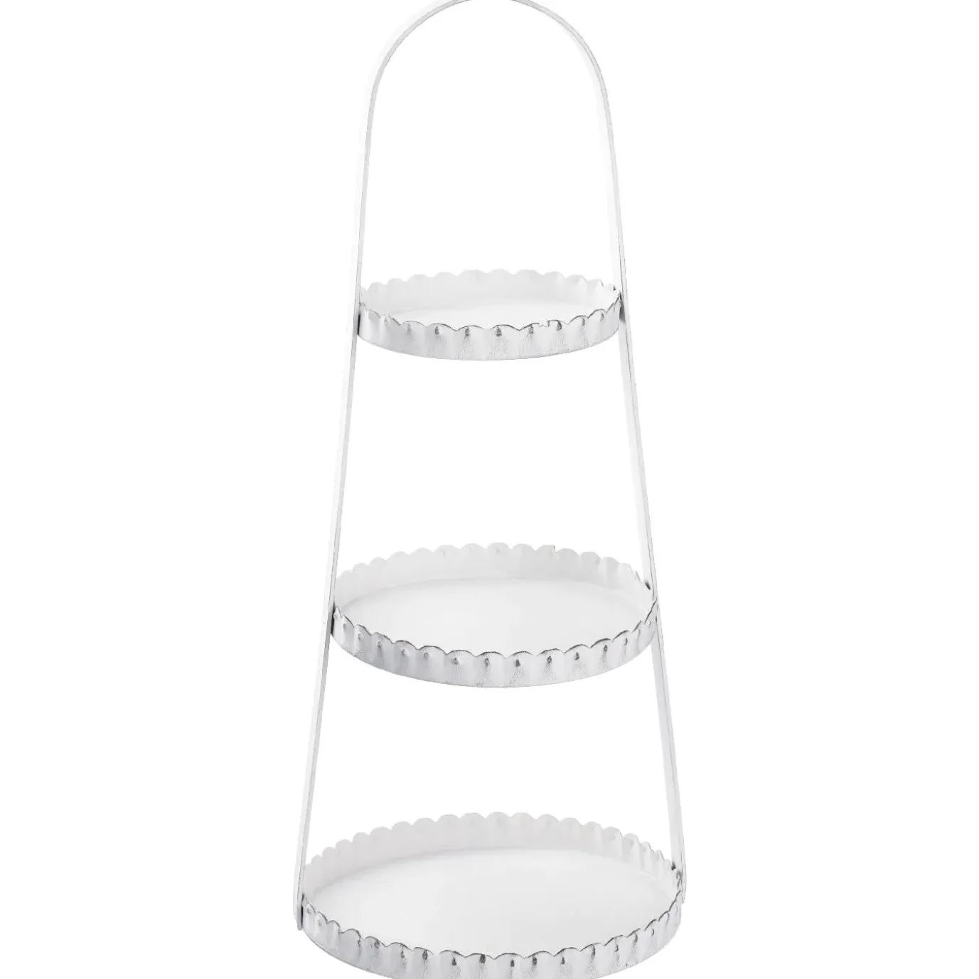 Etagere Metall, 3 Teller, Weiß, 40 Cm