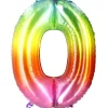 Folienballon Zahl 0, Bunt, 80 Cm