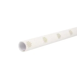 Geschenkpapier Prägung, Schneeflocke/creme, 2 M
