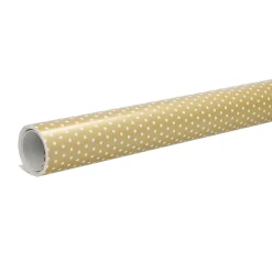 Geschenkpapier Punkte, Gold/weiß, 10 M